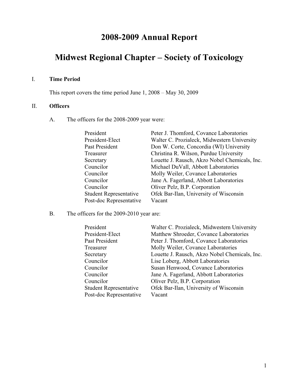 Midwest Regional Chapter Society of Toxicology