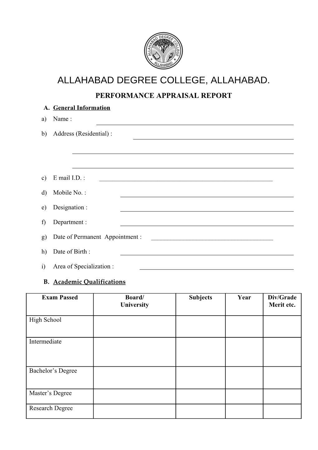 Allahabad Degree College, Allahabad