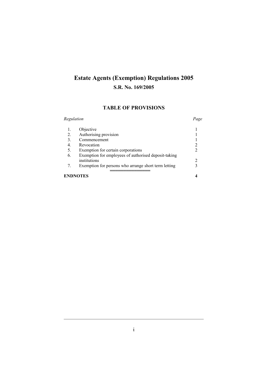 Estate Agents (Exemption) Regulations 2005