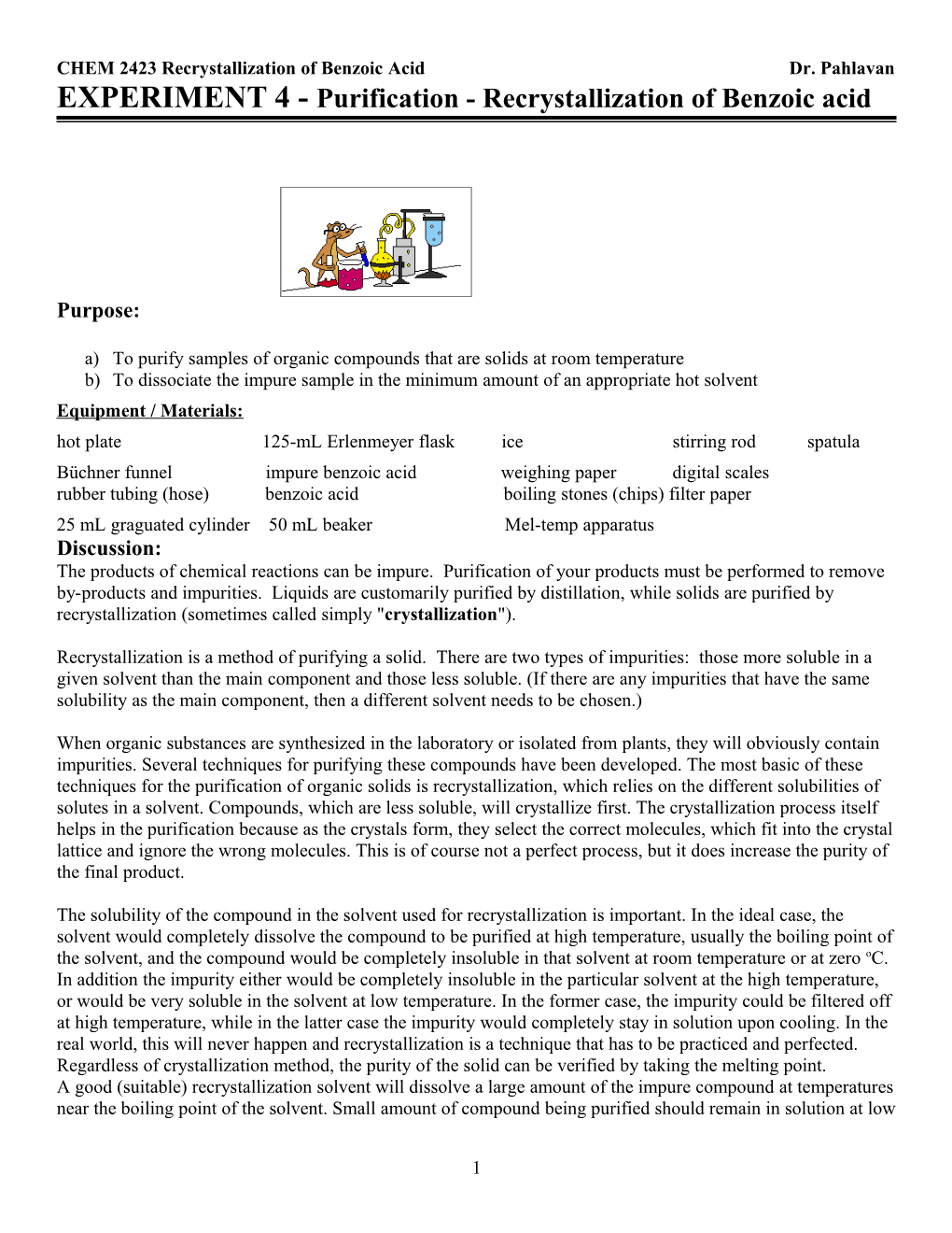 EXPERIMENT 4 (Organic Chemistry I)