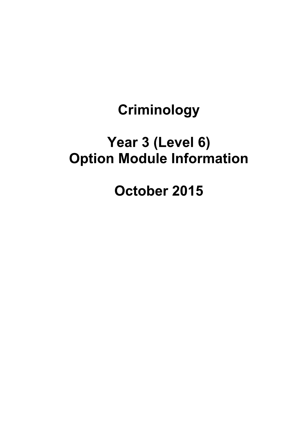 Option Module Information