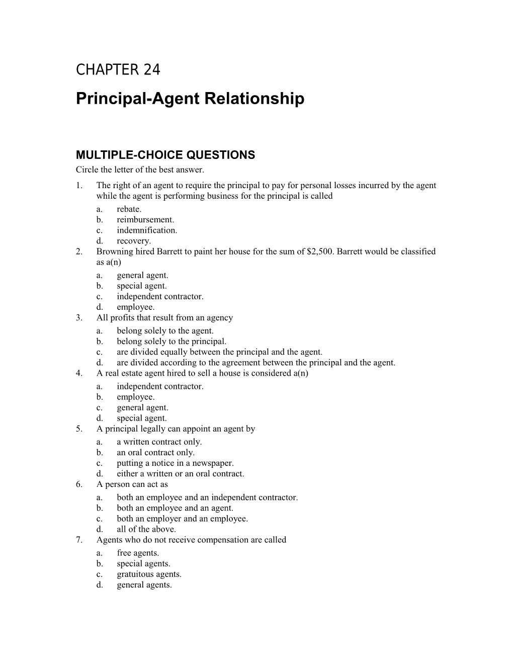 Principal-Agent Relationship