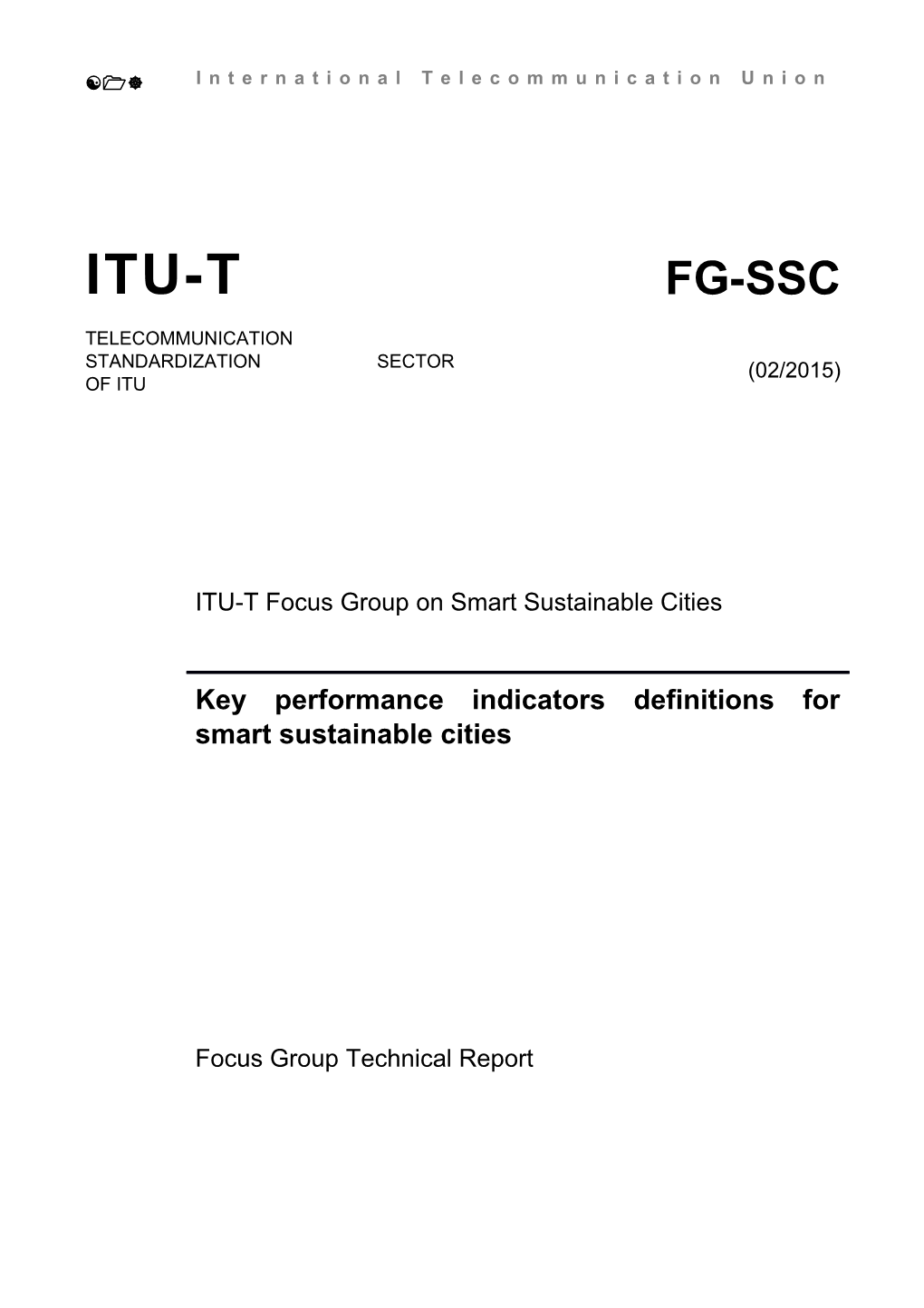 Key Performance Indicators Definitions for Smart Sustainable Cities