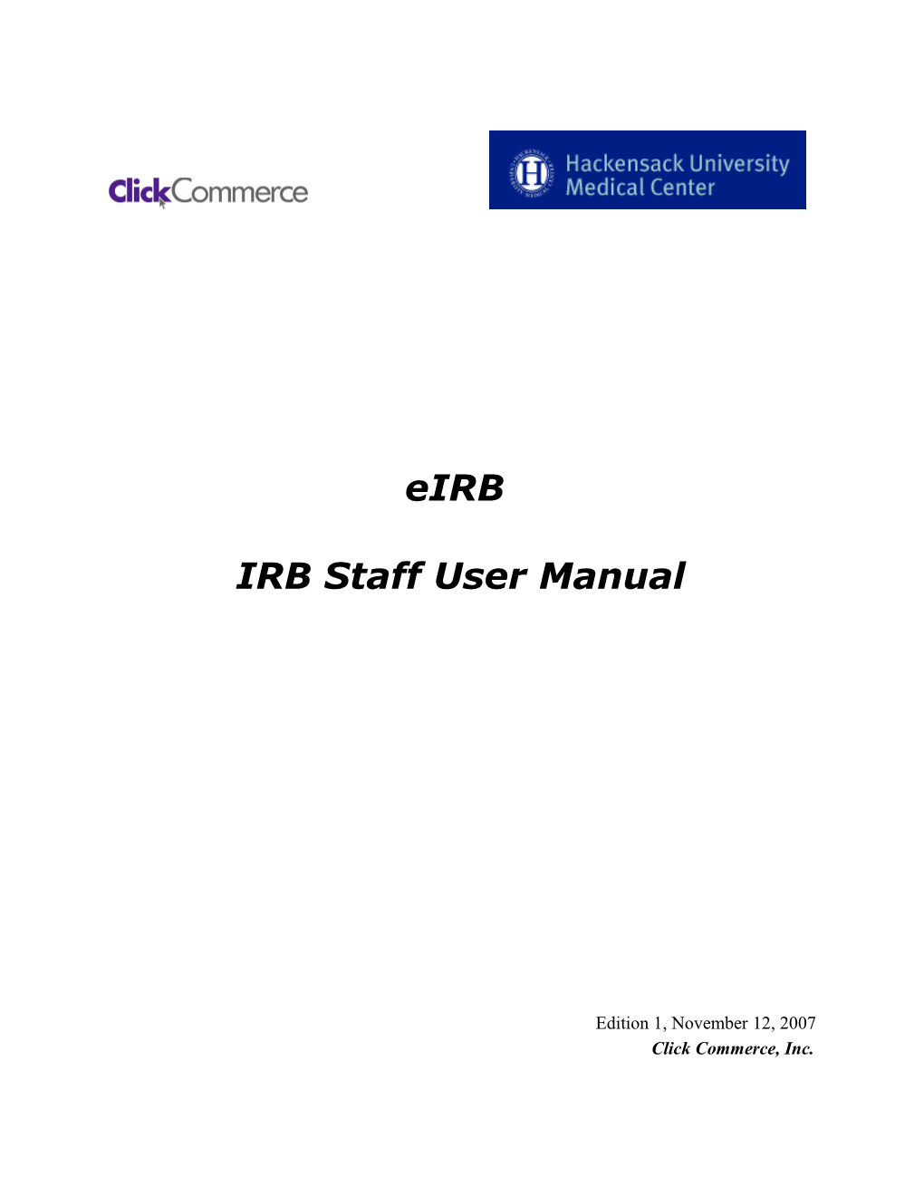 IRB Staff User Manual
