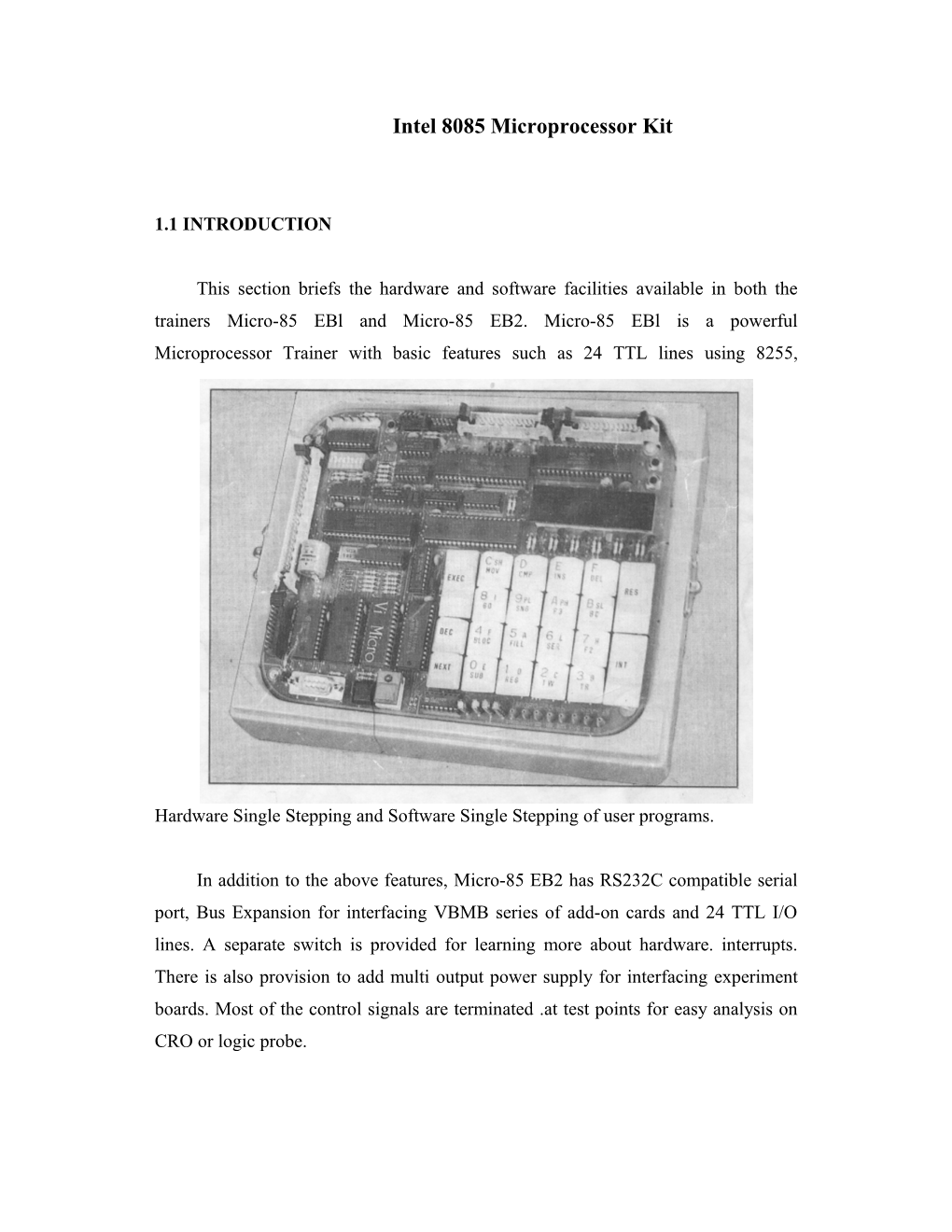 Intel 8085 Microprocessor Kit