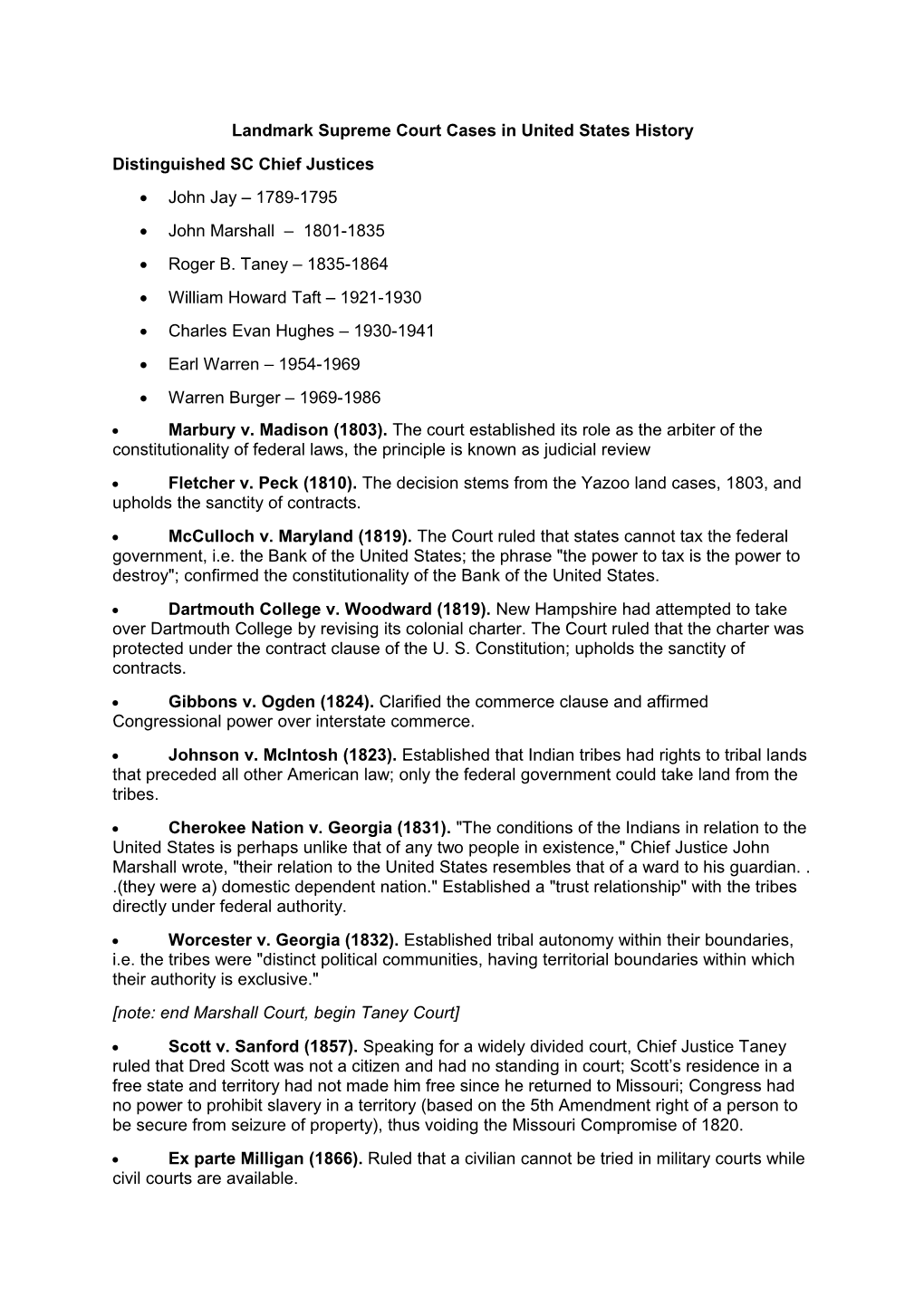 Landmark Supreme Court Cases in United States History