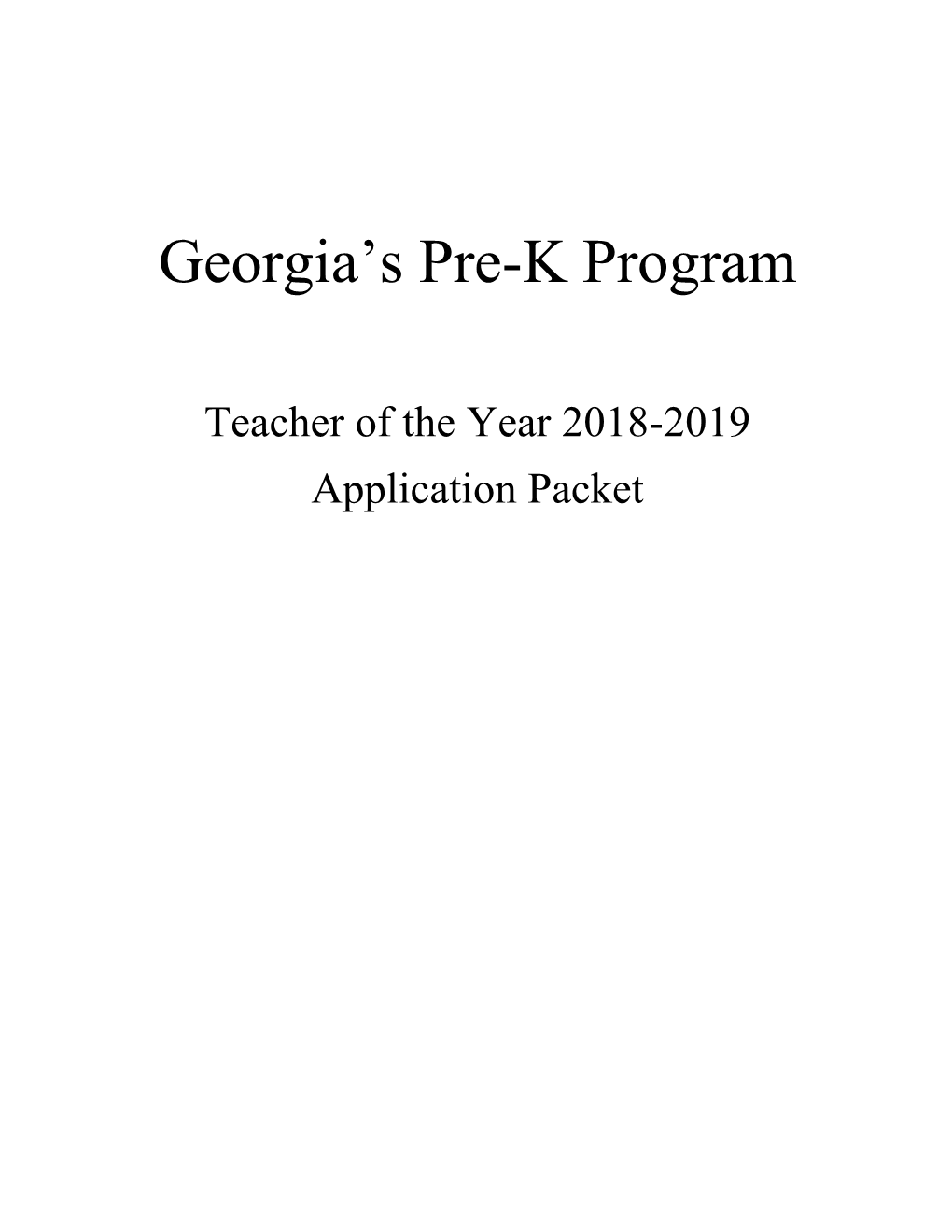 Georgia Spre-Kprogram