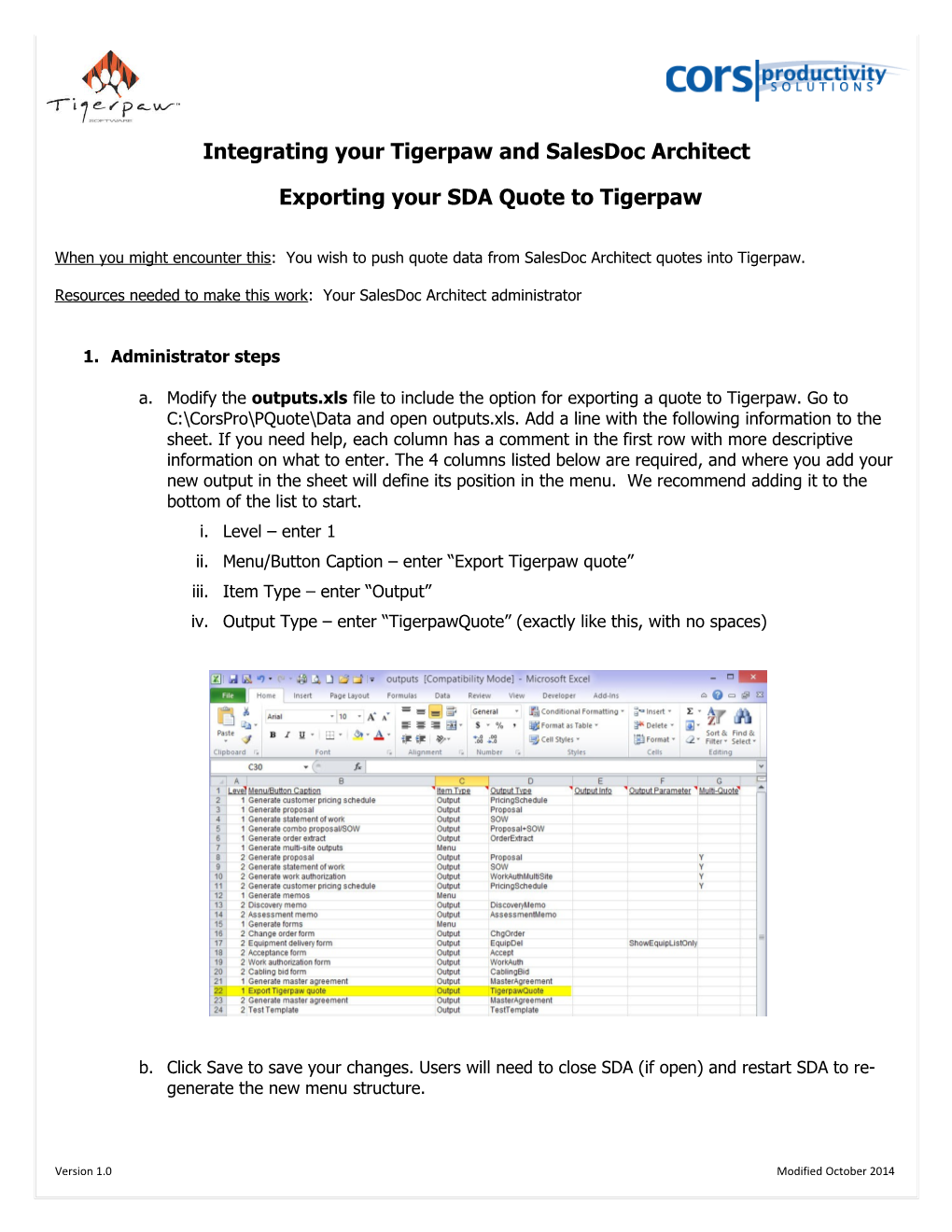 Integrating Your Tigerpaw and Salesdoc Architect