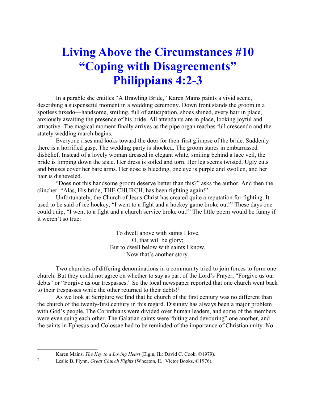 Living Above the Circumstances #9