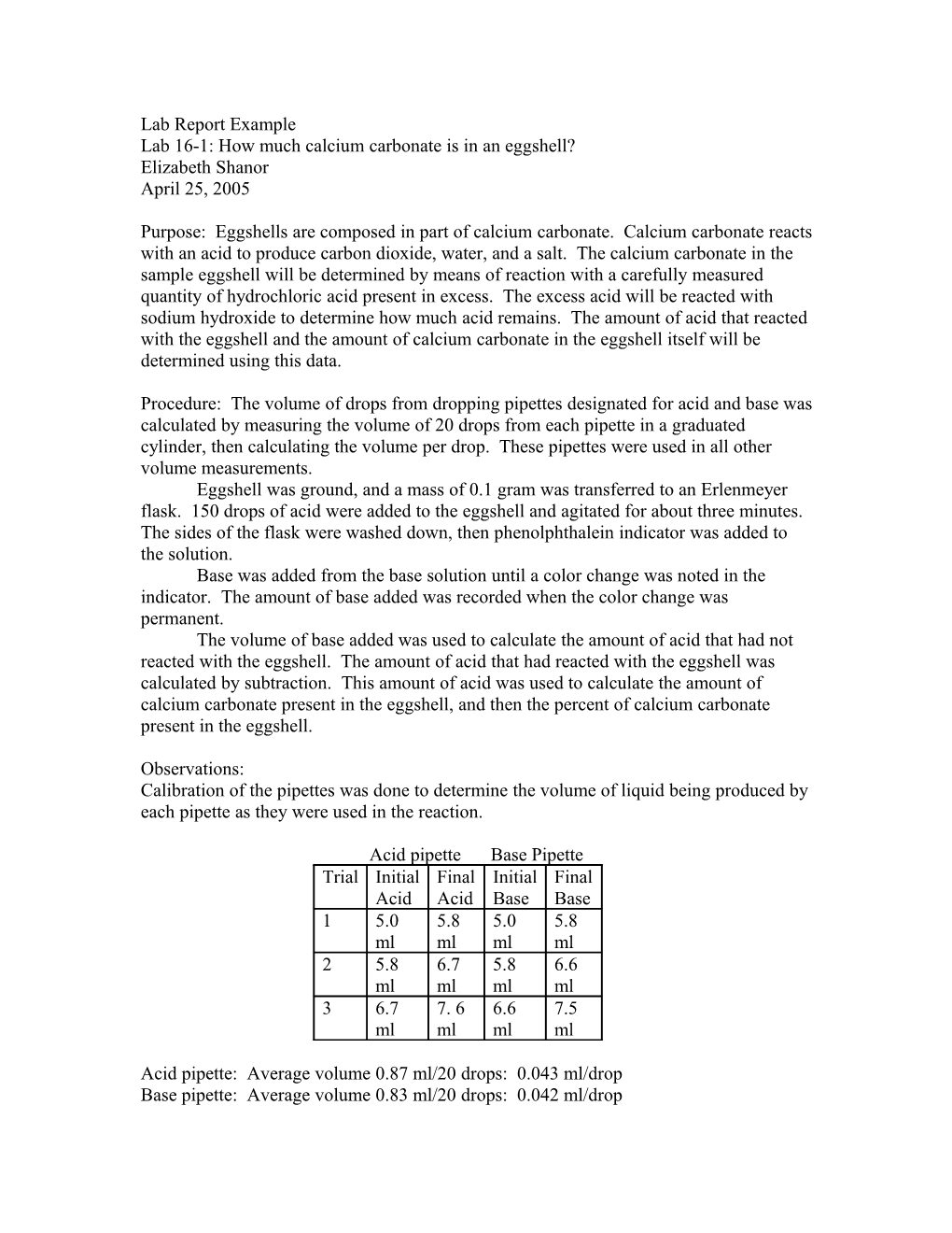 Lab Report Example