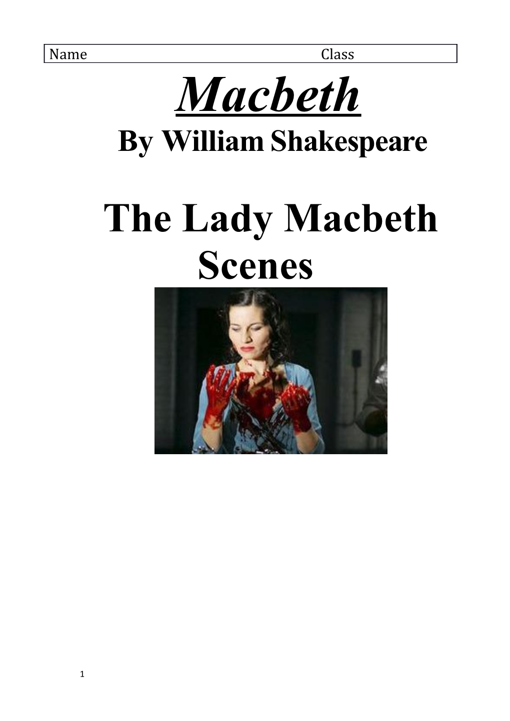 The Lady Macbeth Scenes