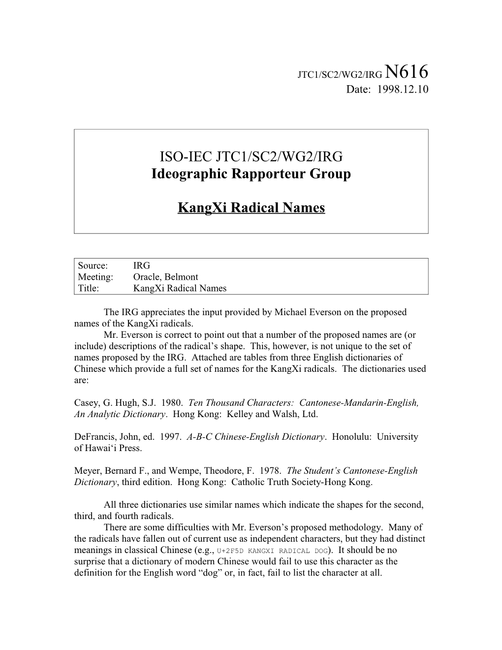 Ideographic Rapporteur Group