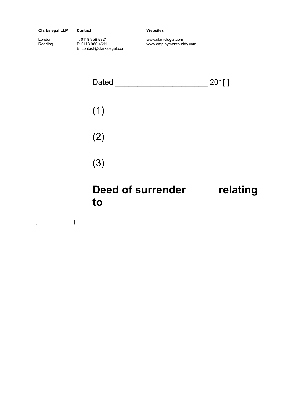 Deed of Surrender