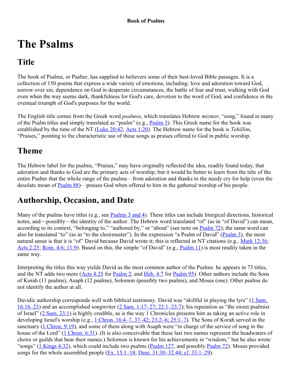 Book of Psalms