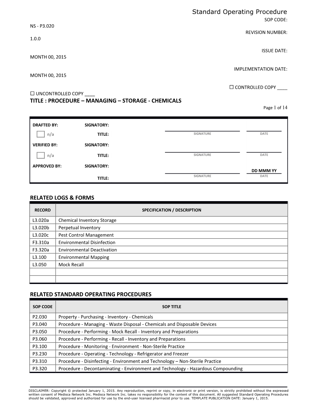 Related Standard Operating Procedures