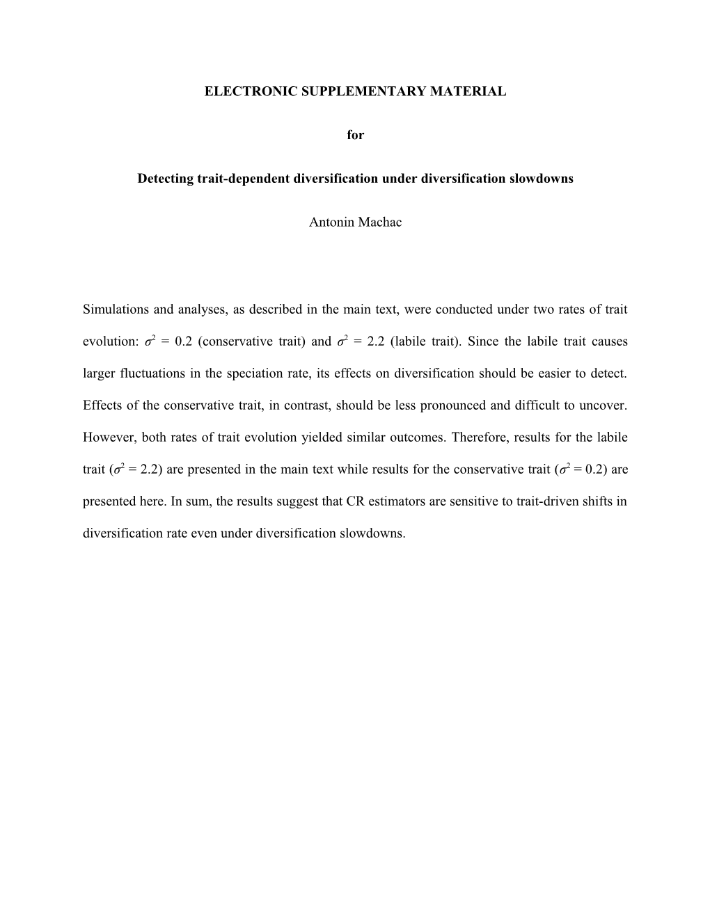 Detecting Trait-Dependent Diversification Under Diversification Slowdowns