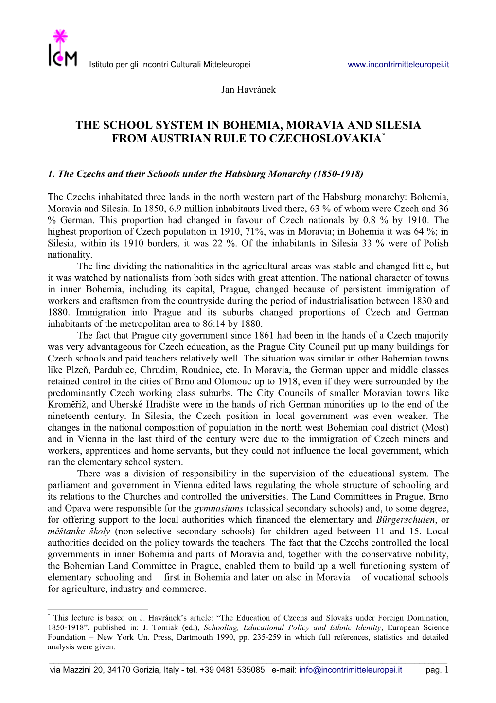 The School System in Bohemia, Moravia and Silesia