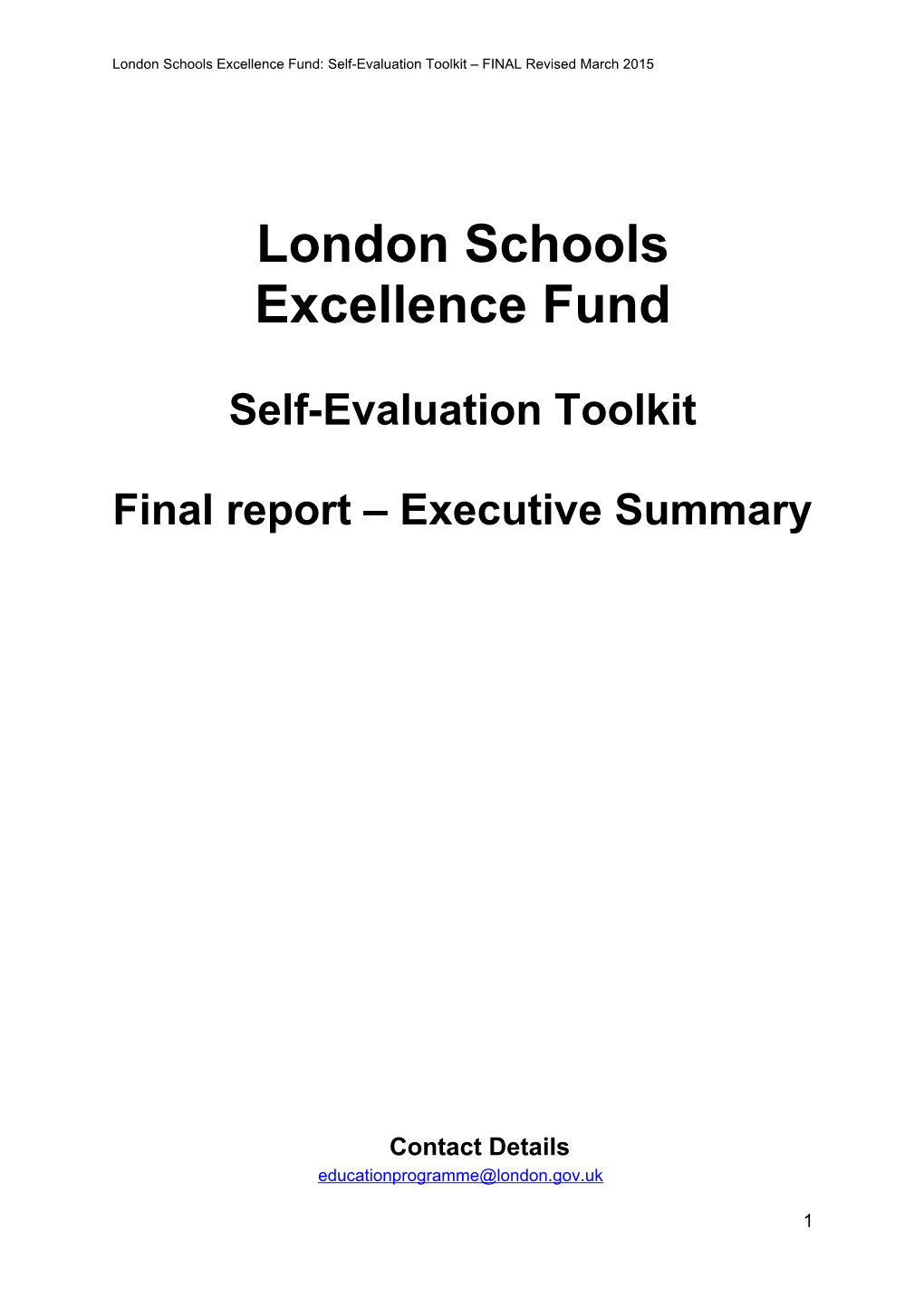 London Schools Evaluation Fund