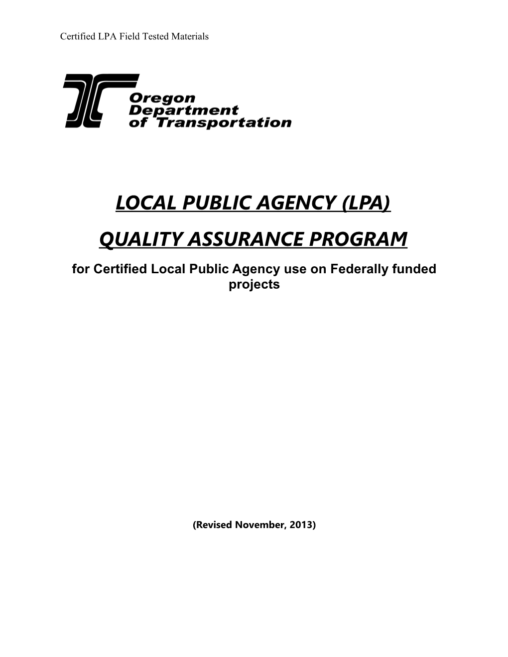 Local Public Agency (Lpa)