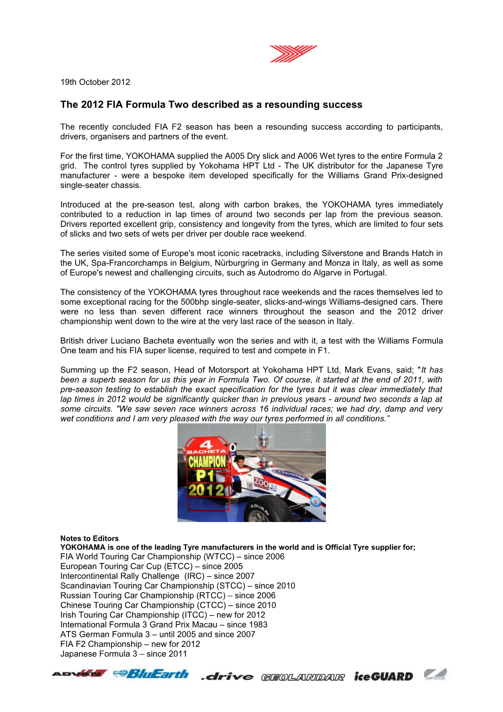 The 2012 FIA Formula Two Described As a Resounding Success