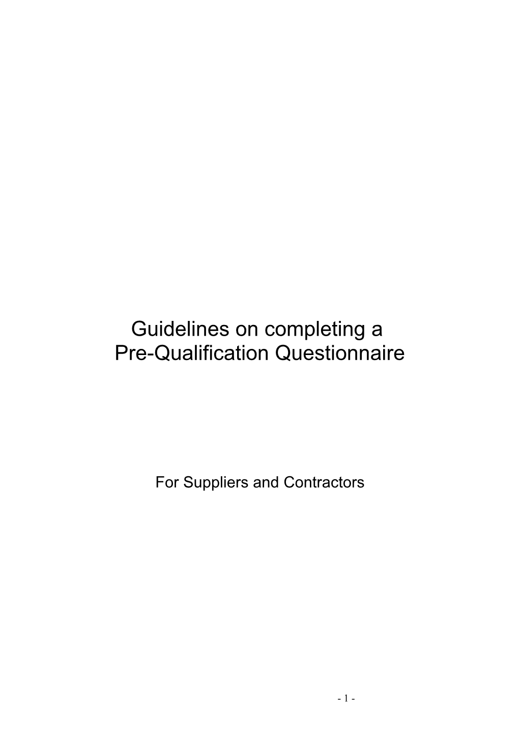 Guidelines on Completing A