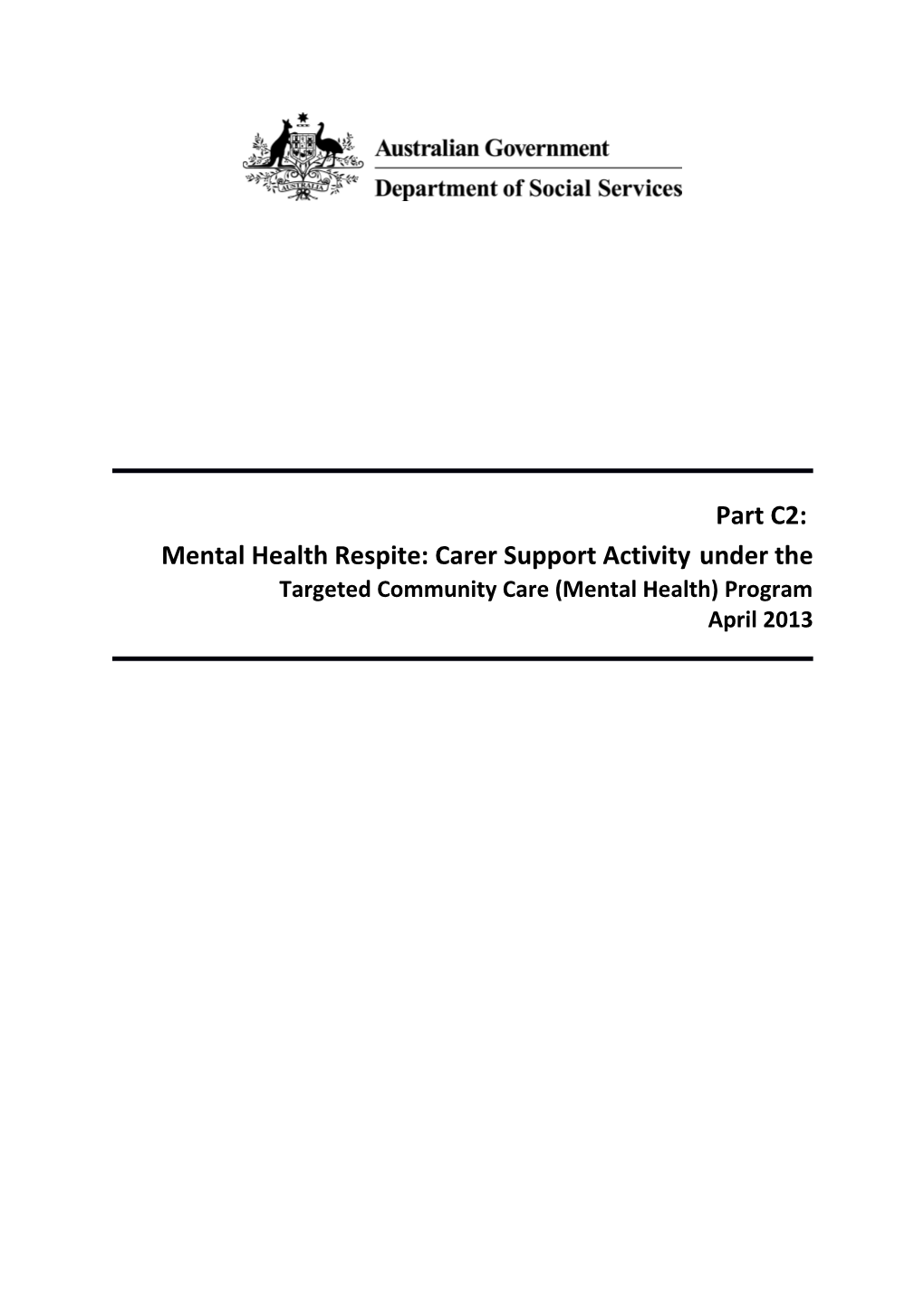 Mental Health Respite: Carer Support Activityunder The