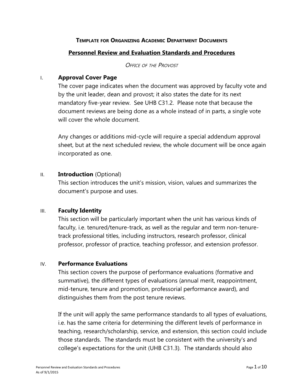 Template for Organizing Academic Department Documents