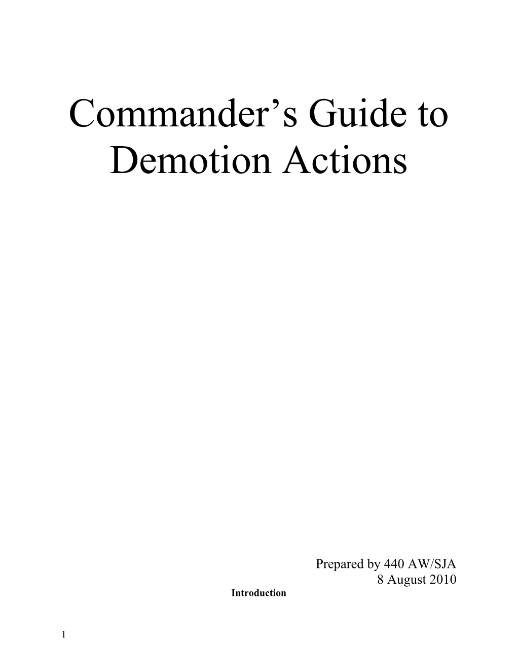 Commander S Guide to Demotion Actions