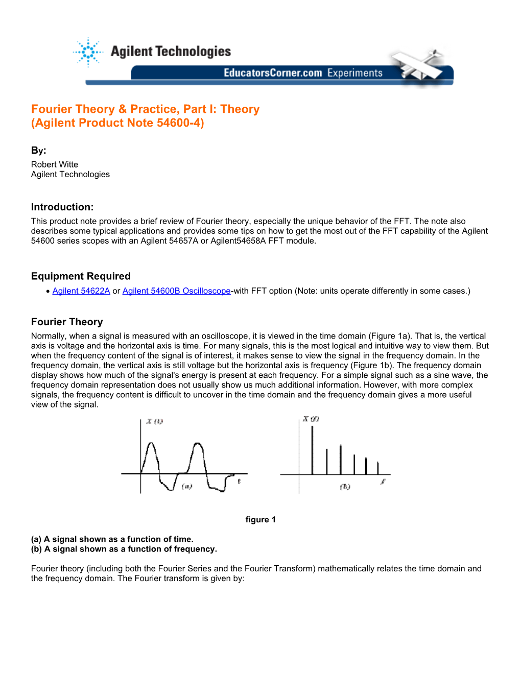 Fourier Theory & Practice, Part I: Theory