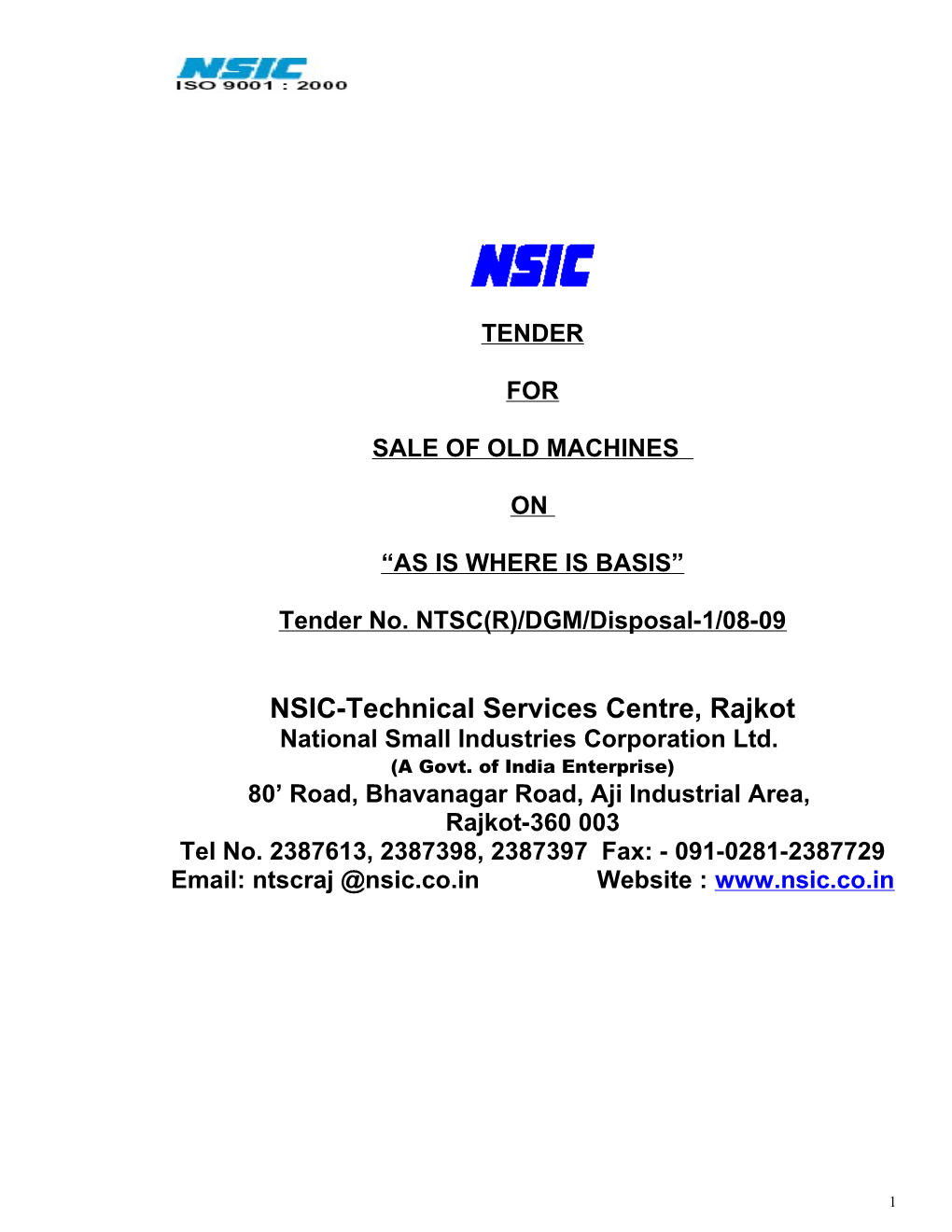 Nsic Technical Services Centre