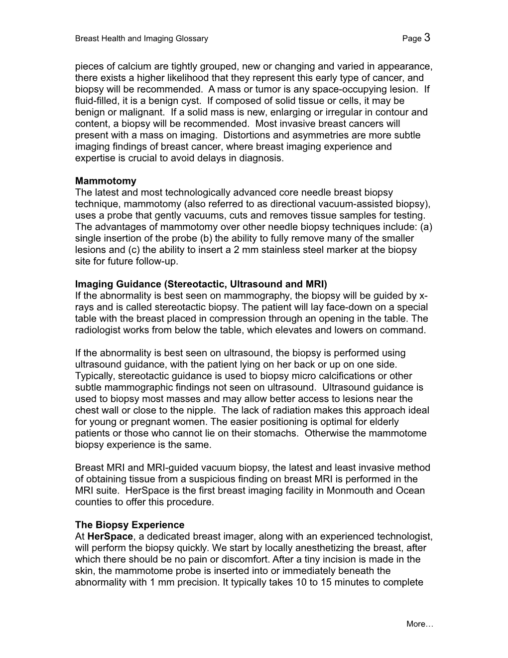 Breast Health and Imaging Glossarypage 1