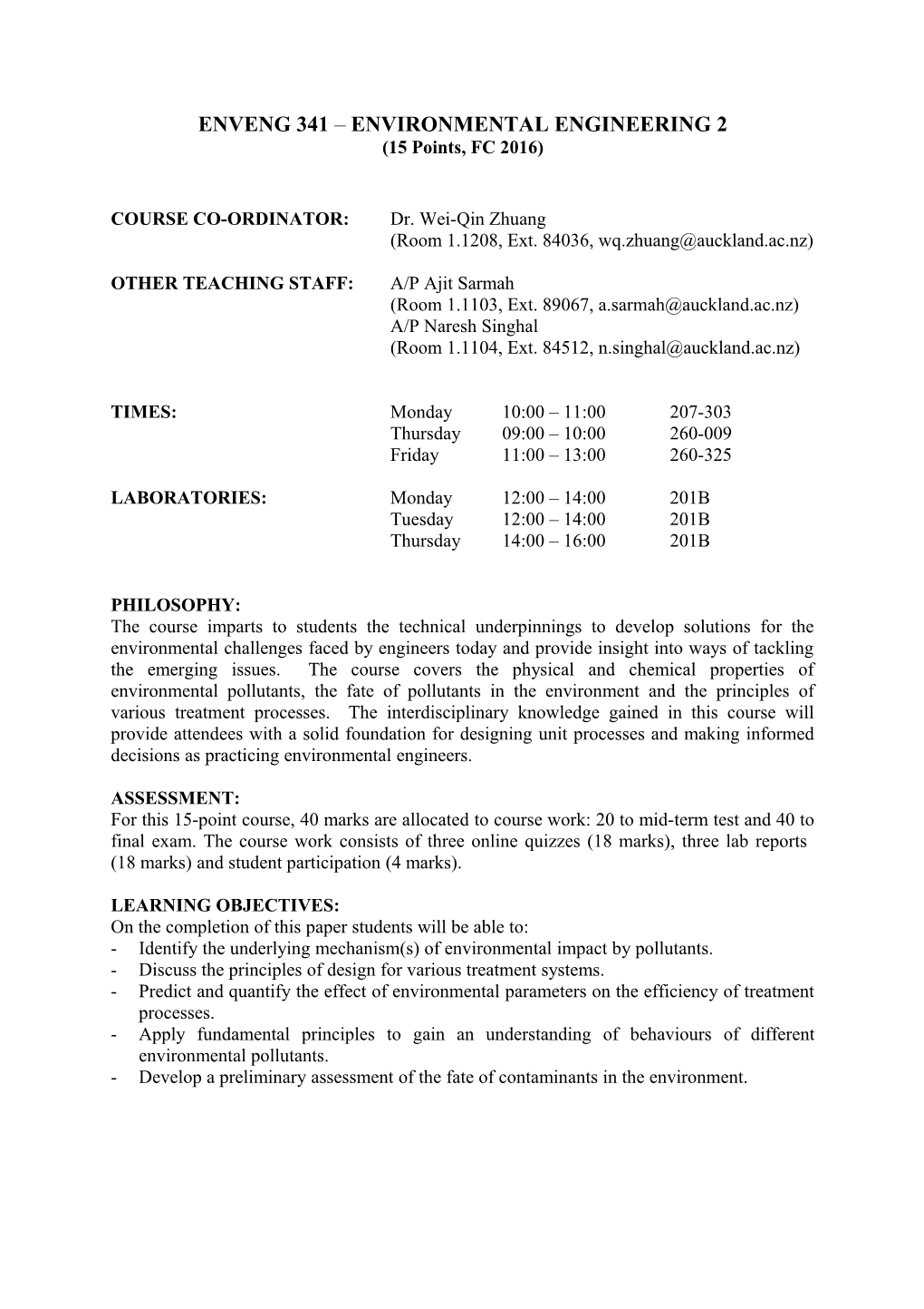 Enveng341 Environmental Engineering 2