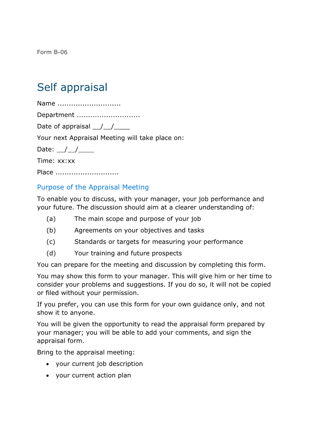 Your Next Appraisal Meeting Will Take Place On