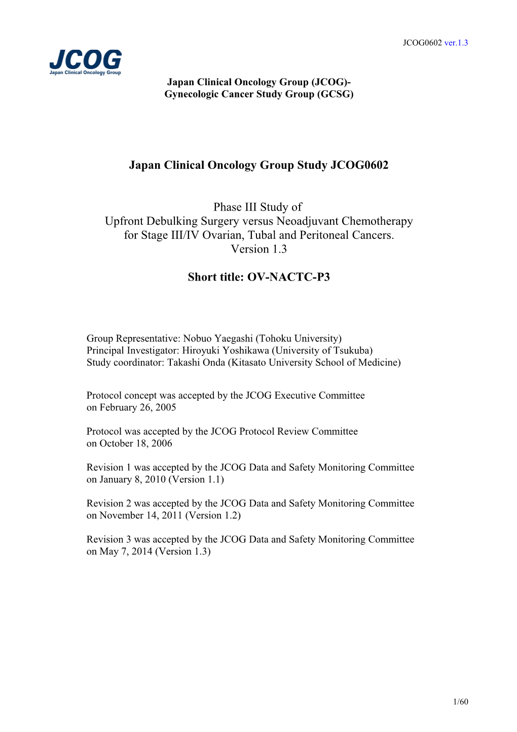 Japan Clinical Oncology Group(JCOG)