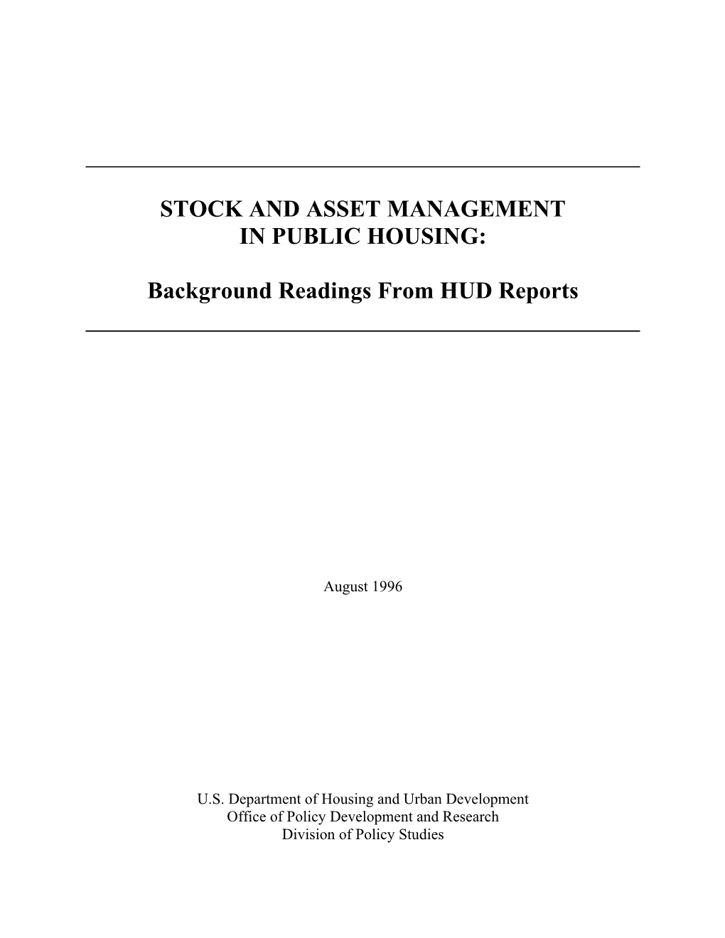 Stock and Asset Management