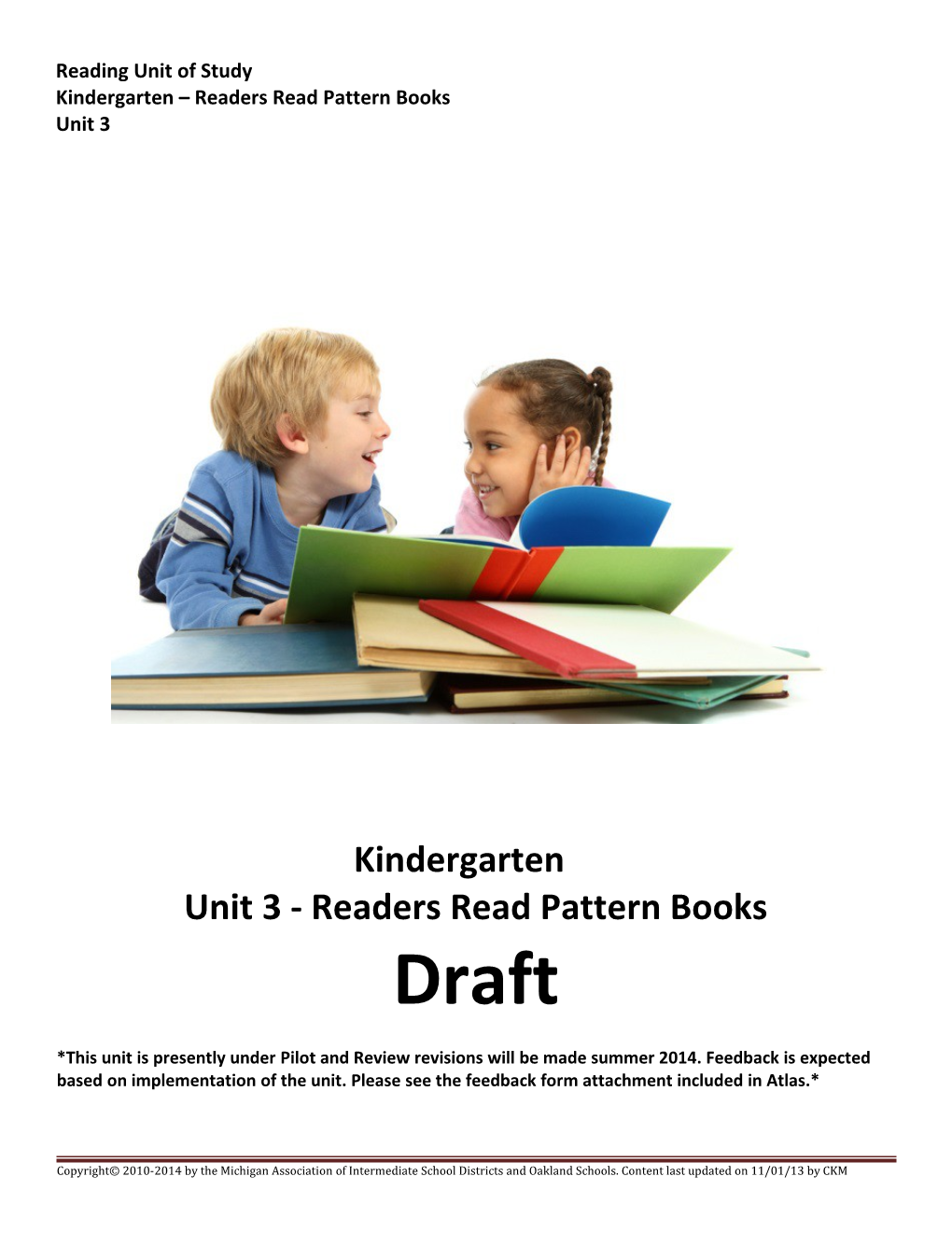 Kindergarten Emergent Storybook