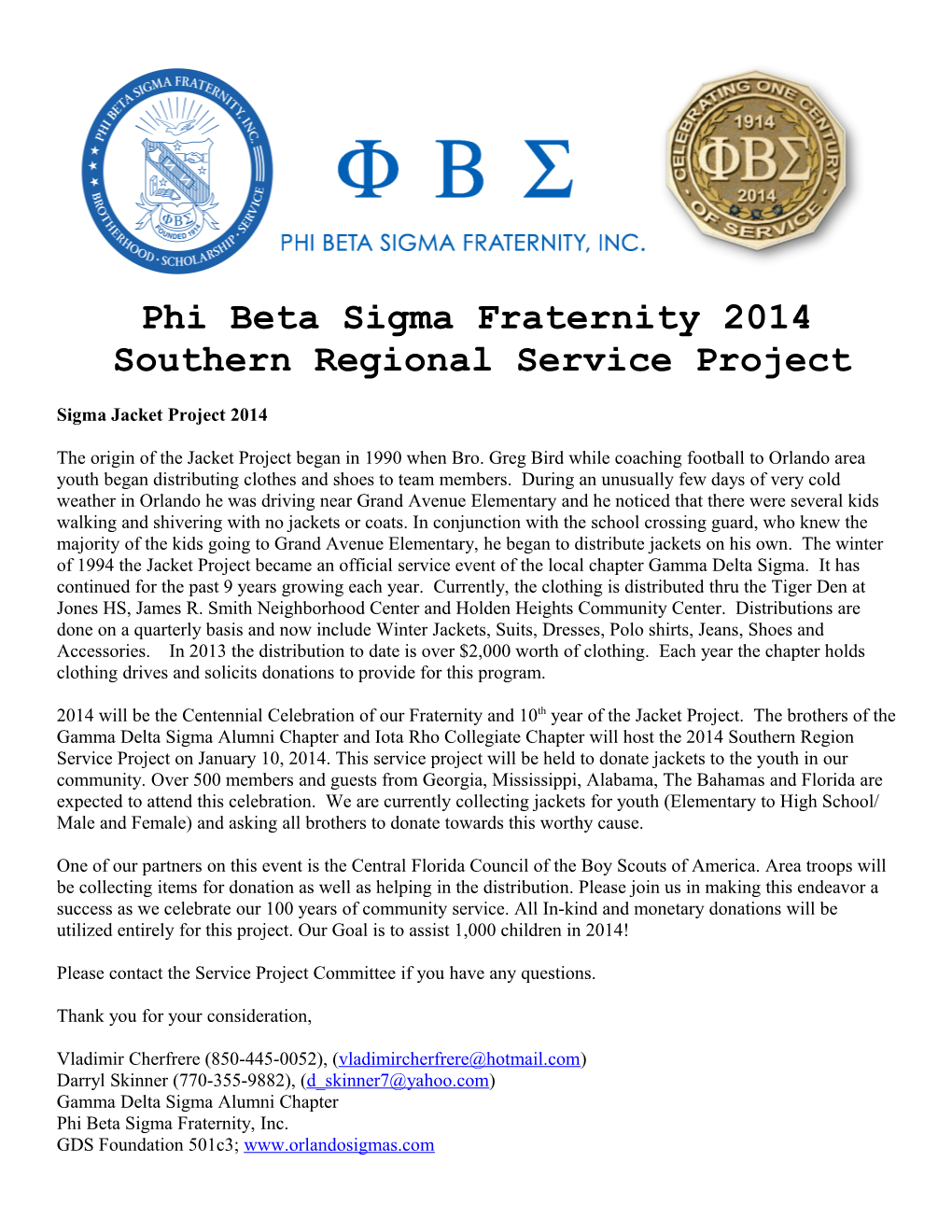 Phi Beta Sigma Fraternity 2014 Southern Region Conference and Centennial Celebration