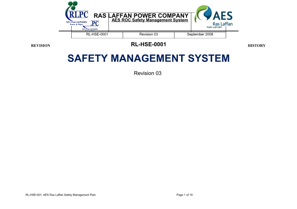 AES Barka Safety Management Plan