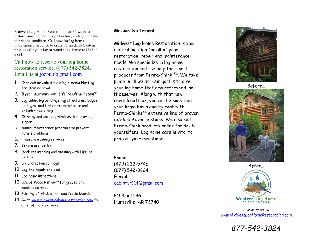 Log Home Flyer