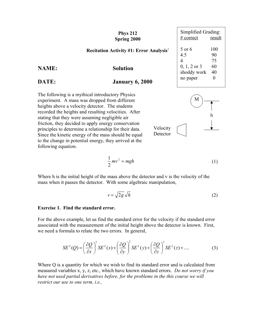 Recitation Activity #1: Error Analysis 1