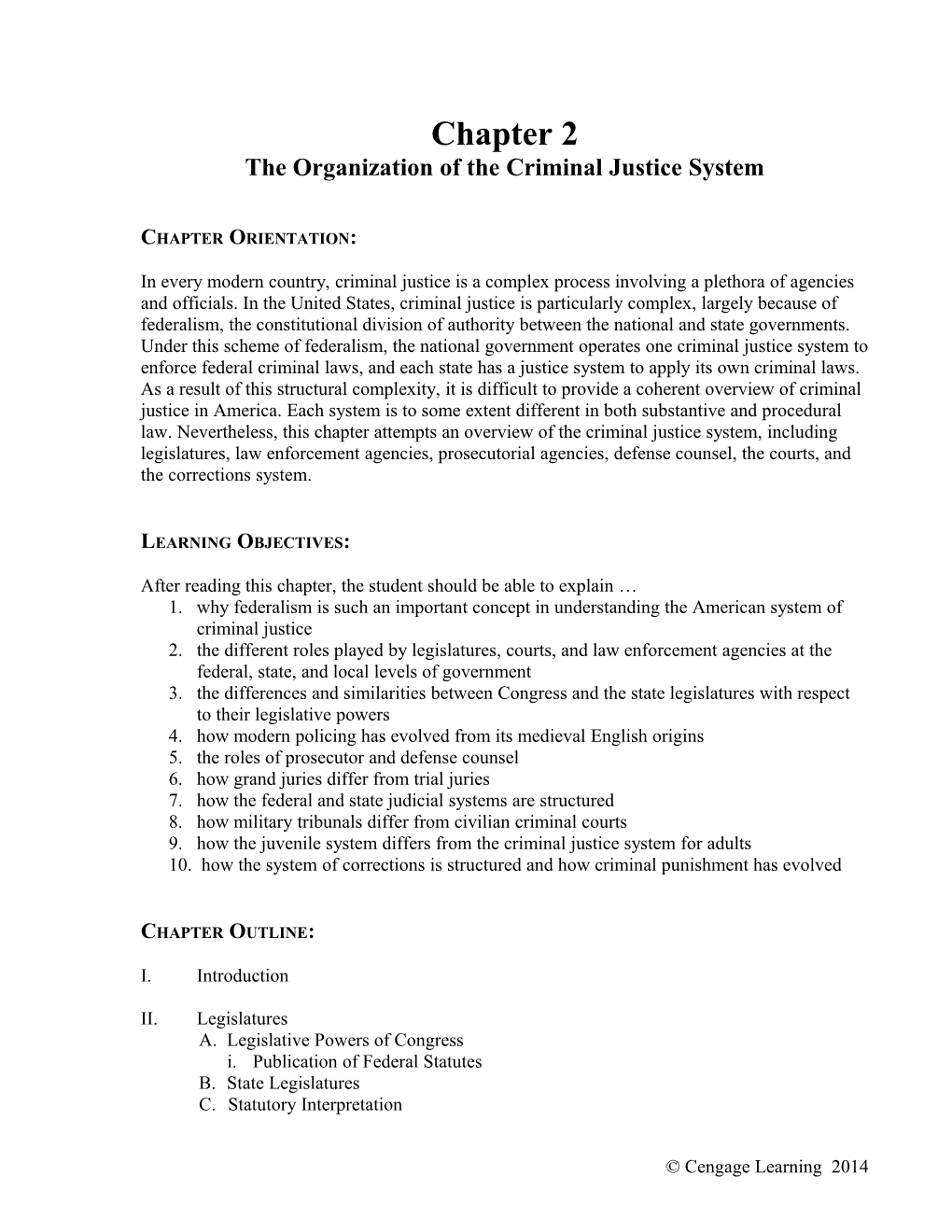 The Organization of the Criminal Justice System