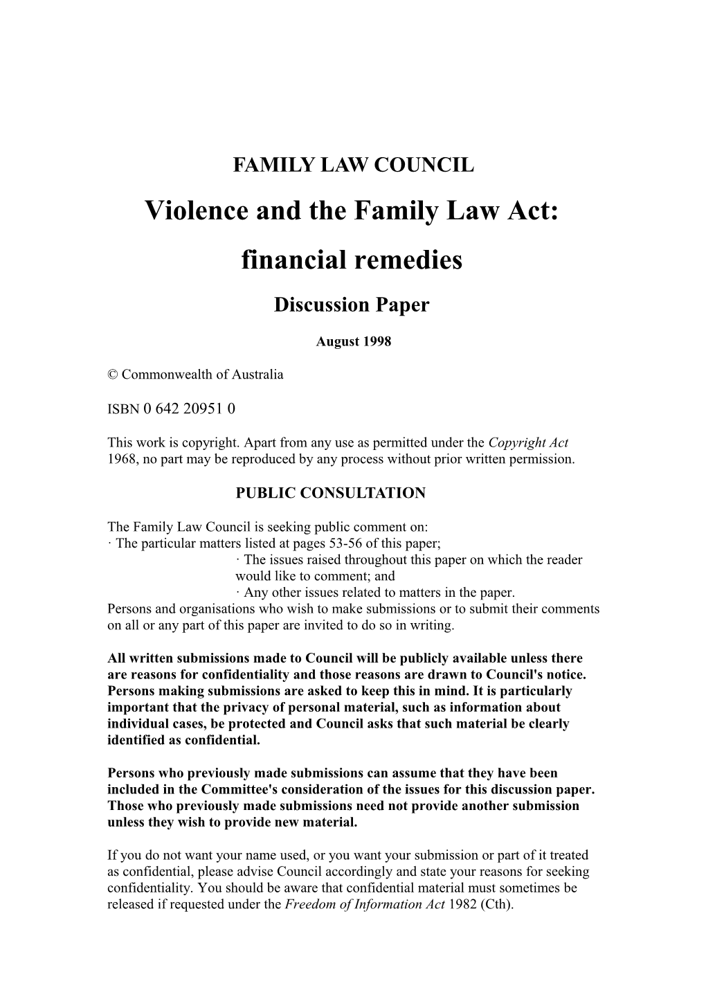 Violence and the Family Law Act