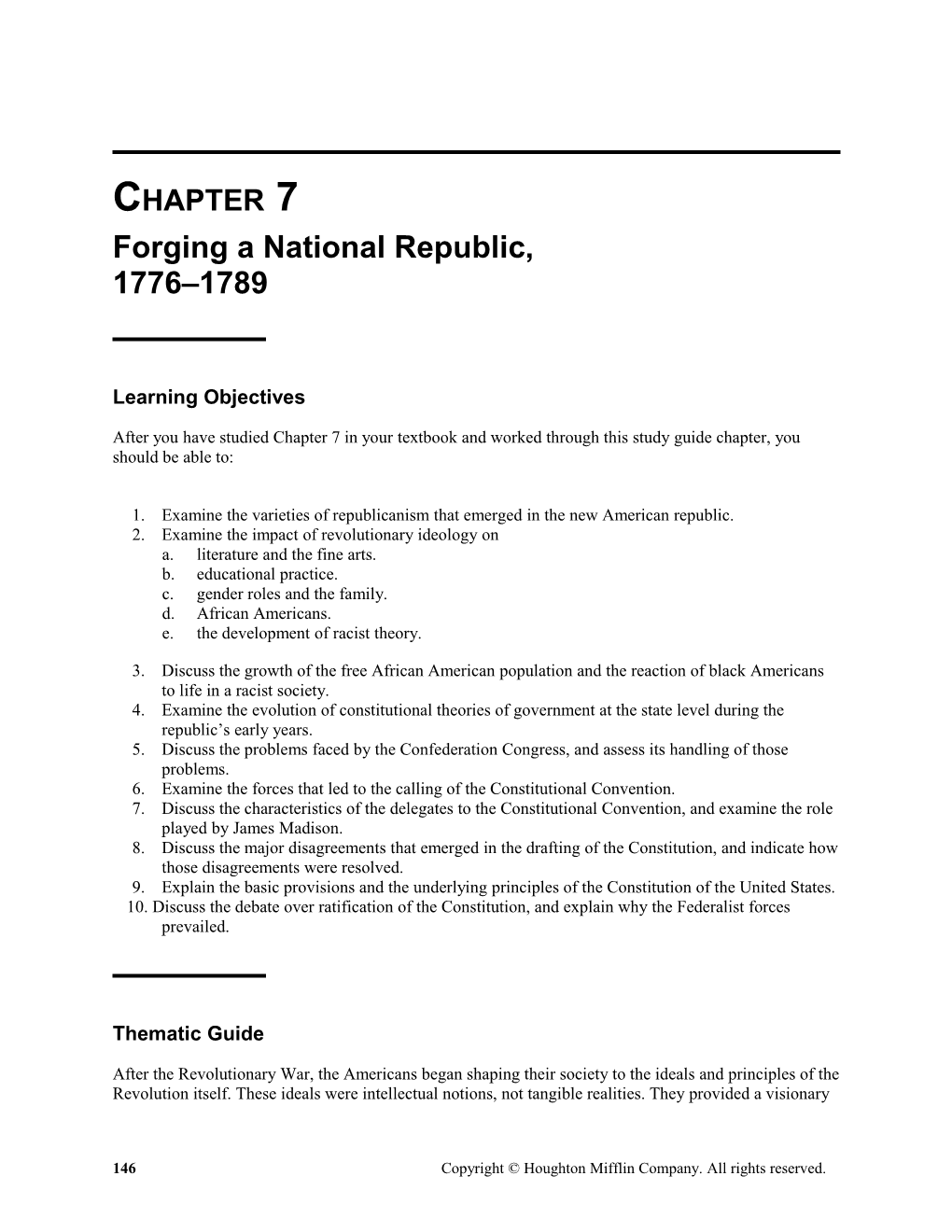 Forging a National Republic, 1776 17891