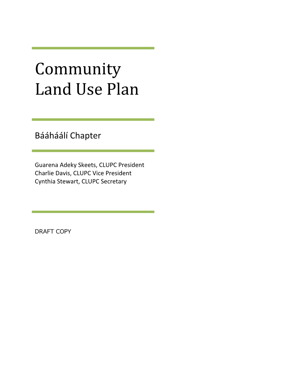 Community Land Use Plan