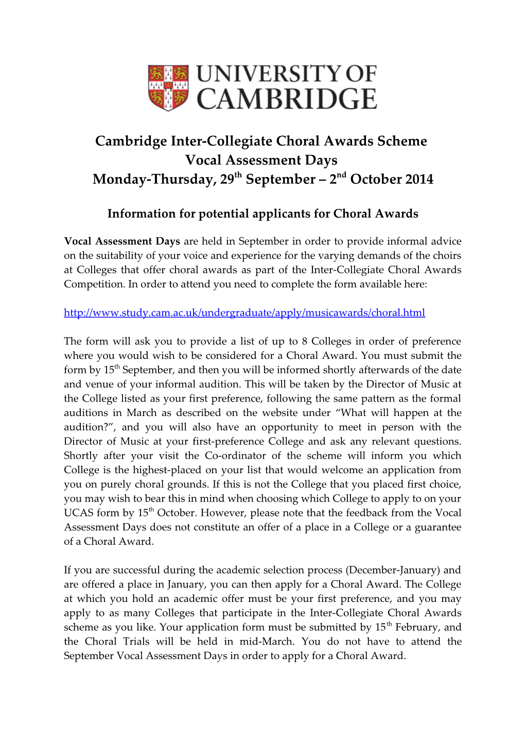 Cambridge Inter-Collegiate Choral Awards Scheme