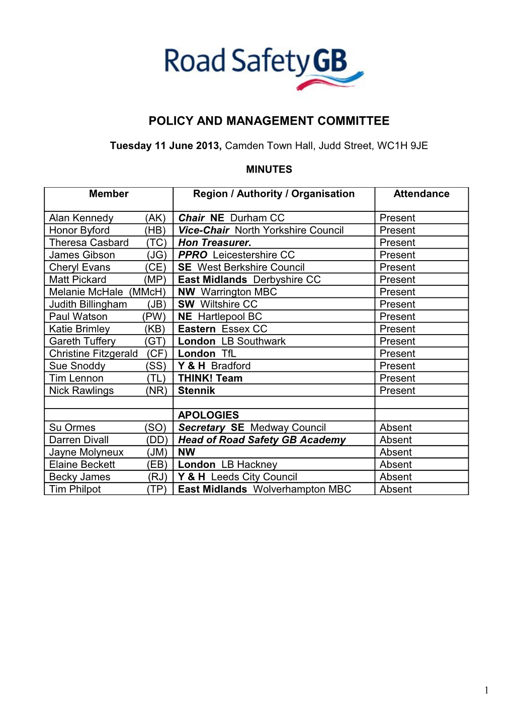 Policy and Management Committee
