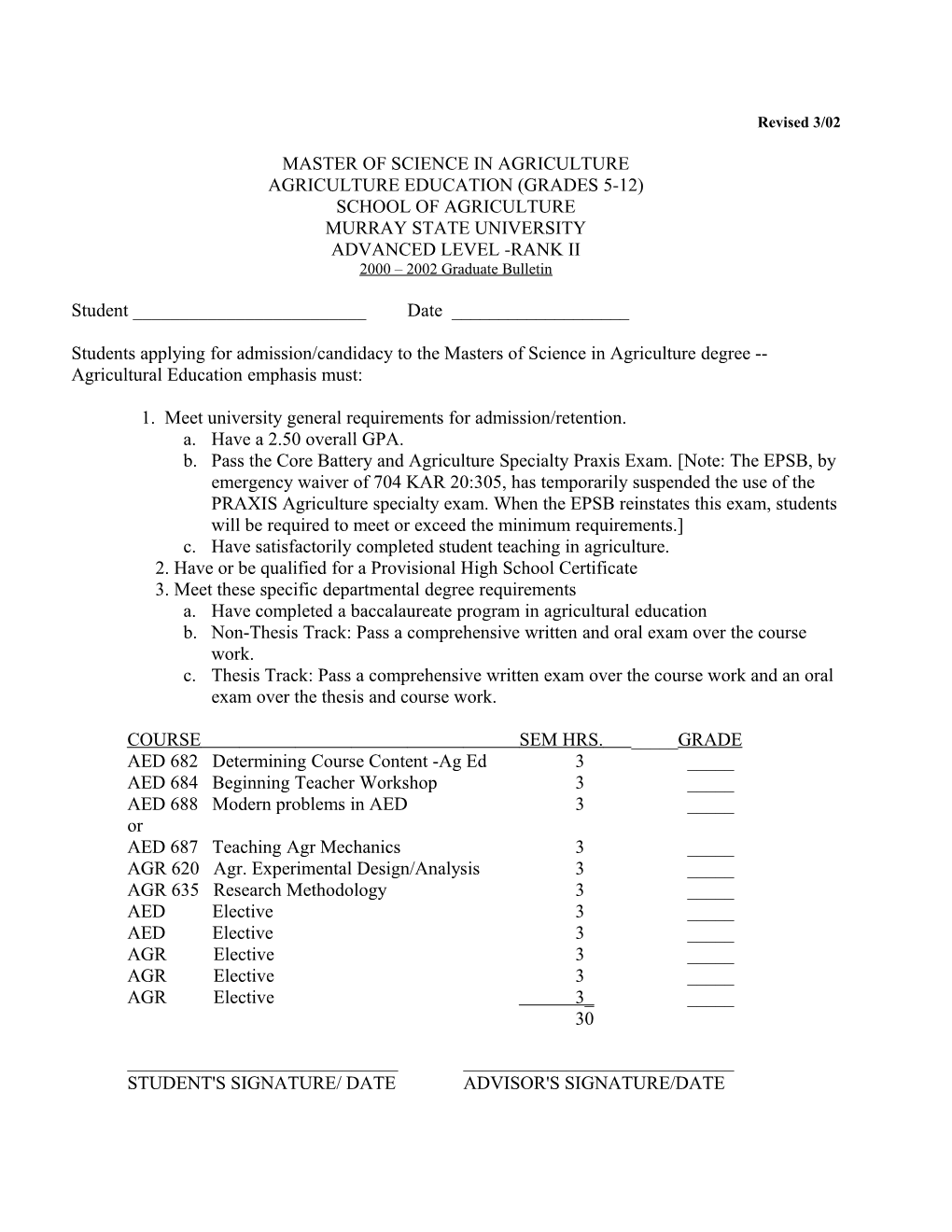 MS in Agriculture - Agricultural Education