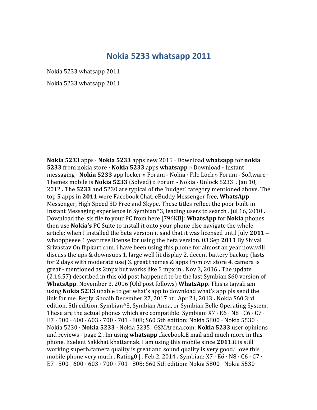 Nokia 5233 Whatsapp 2011