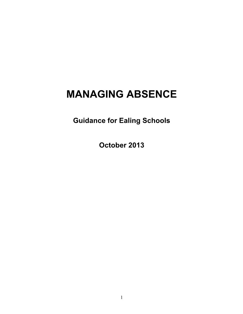 Guidance for Ealing Schools