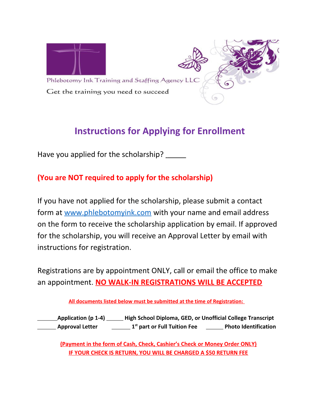 Instructions for Applying for Enrollment